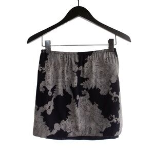 A Détacher New York Black Grey 60s Wallpaper Floral Rayon Mini Skirt USA Sz 6